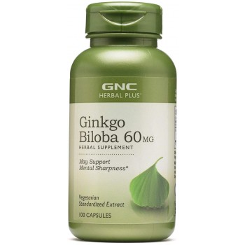 GNC Ginkgo Biloba 60 мг Витаминный комплекс для работы мозга 100 таблеток