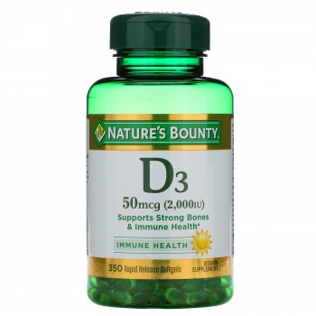 Nature's Bounty Vitamin D3 50 mcg (2,000 МЕ) Витамин Д3 350 капсул