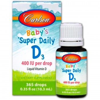 Витамин D3 в каплях Carlson Super Daily 400 IU, 10,3 мл 365 капель