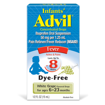 Обезболивающий сироп для детей от 6 до 23 месяцев Advil Childrens Fever Dye-Free 15 мл