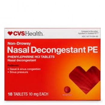 CVS Health Non-Drowsy Nasal Decongestant PE Средство от насморка 10mg, 18 Табл