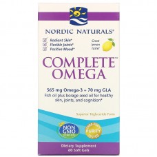 Nordic Naturals, Complete Omega, со вкусом лимона, 1000 мг, 60 гелевых капсул