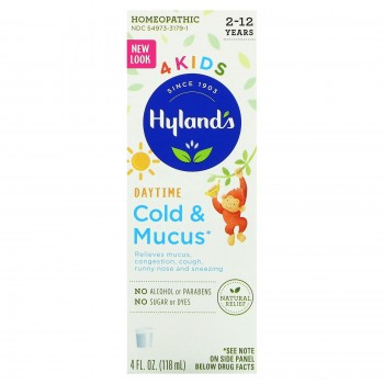 Hyland's, DAYTIME Cold & Mucus лекарство от простуды для детей 2+ лет. 4 шт