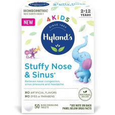 Hyland's 4 Kids Stuffy Nose & Sinus лекарство от простуды для детей 2-12 лет, 50 таблеток