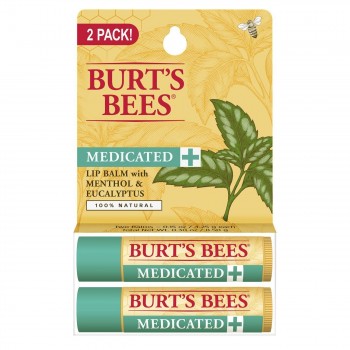Лечебный бальзам для губ Burt's Bees Medicated Lip Balm 2 pack 2 штуки x 4,25 г (с ментолом и маслом эвкалипта)
