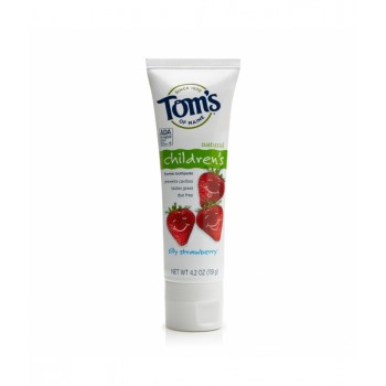 Зубная паста для детей Toms of Maine Childrens Toothpaste Silly Strawberry без фтора со вкусом клубники 119 г