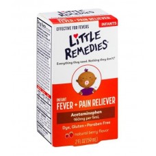 Обезболивающее жаропонижающее средство для детей со вкусом клубники Little Remedies Fever + Pain Reliever, 59 мл
