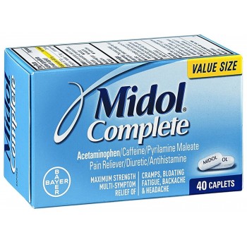 Обезболивающие капсулы с ацетаминофеном Bayer Midol Complete Caplets, 40 шт