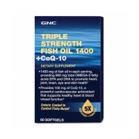 GNC TRIPLE STRENGTH FISH OIL 1400 + COQ-10 РЫБИЙ ЖИР "ТРОЙНАЯ СИЛА" БЕЗ ВКУСА И ЗАПАХА (60 SOFTGELS)