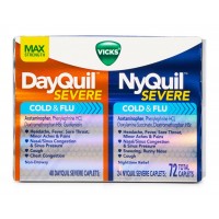 Капсулы от простуды и гриппа  Vicks DayQuil & NyQuil SEVERE, 72 капсулы