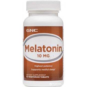 Успокоительные таблетки Мелатонин GNC Melatonin, 10 мг 60 штук