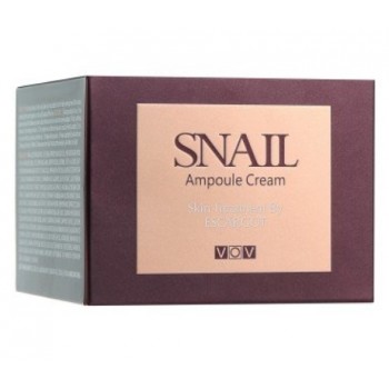 Антивозрастной ампульный крем с экстрактом слизи улитки VOV Snail Ampule Cream